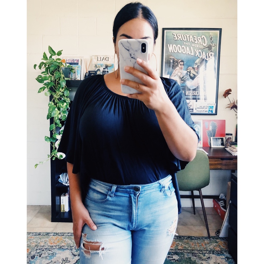 Black Flowy Top